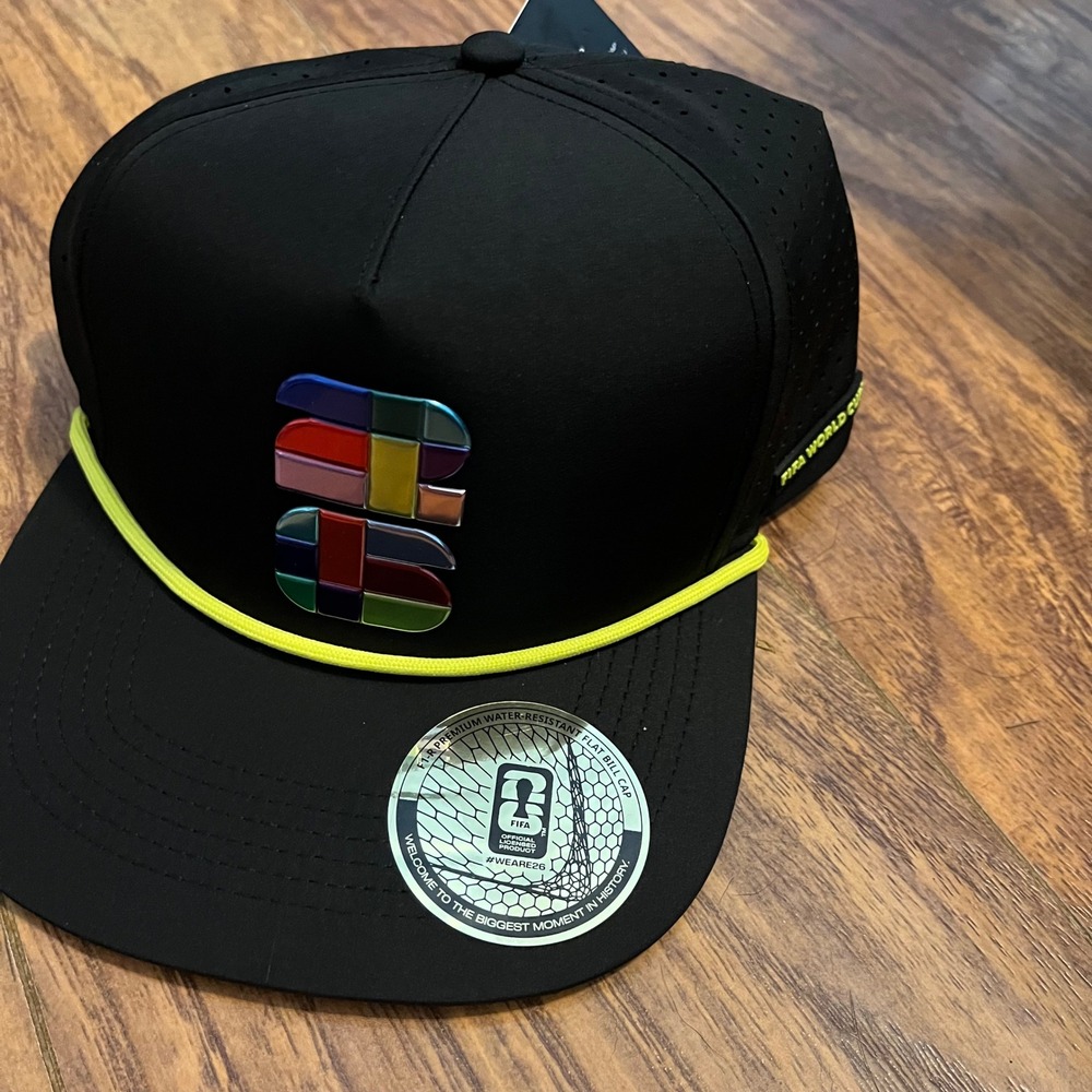 FIFA World Cup 26 Officially Licensed Soccer Snapback Flat Brim Cap Black Hat
